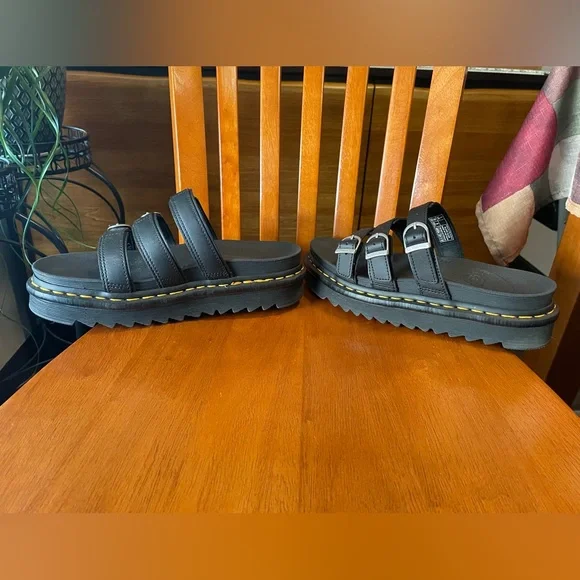 Dr. Martens Women's Blaire Hydro Leather Slide Sandals - Picture 3 of 12